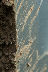 Off-road dirty car. Detail of a car with adhering dirt.