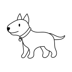 cute dog pet line style icon
