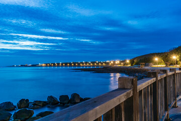 Fototapeta premium The best sunset view of the Chimei island at Western coast in Qimei Township, Penghu, Taiwan
