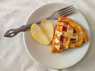 apple pie on white plate