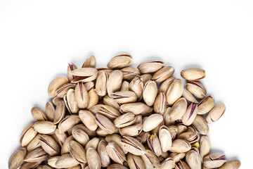 pistachios on a white background
