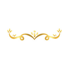 elegant border frame with leafs decoration golden gradient style icon