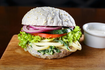 burger with white bun
