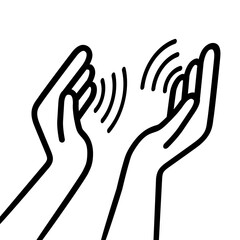line drawing of sound from hands clapping