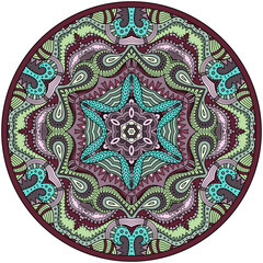 Vector abstract floral ethnic hand drawn mandala