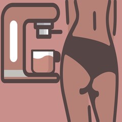 figure of half naked female on background of coffee machine 