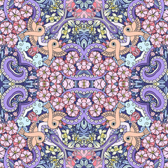 Vector abstract nature hand drawn seamless pattern