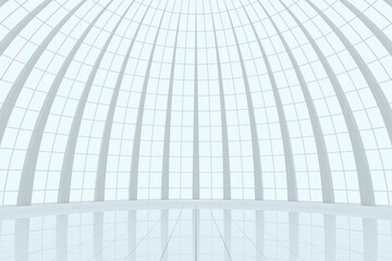 Obraz premium Round hall architecture background, 3d rendering.