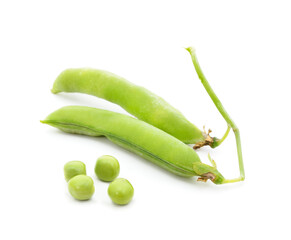 Green ripe peas.