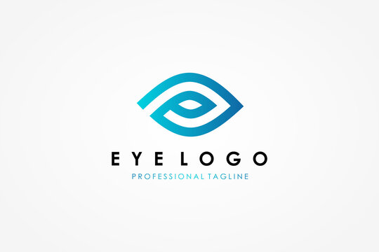 Abstract Vision Eye Logo. Blue Linear Geometric Infinity Style isolated on White Background. Usable for Business and Technology Logos. Flat Vector Logo Design Template Element