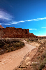 Beautiful river scenery near the Colorado river, Lees Ferry landing, Page, AZ, USA