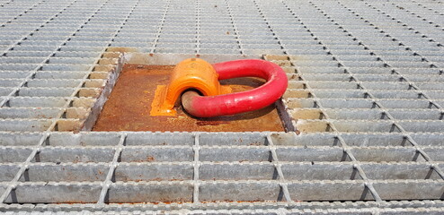 Steel pad eye welded to the Deck 