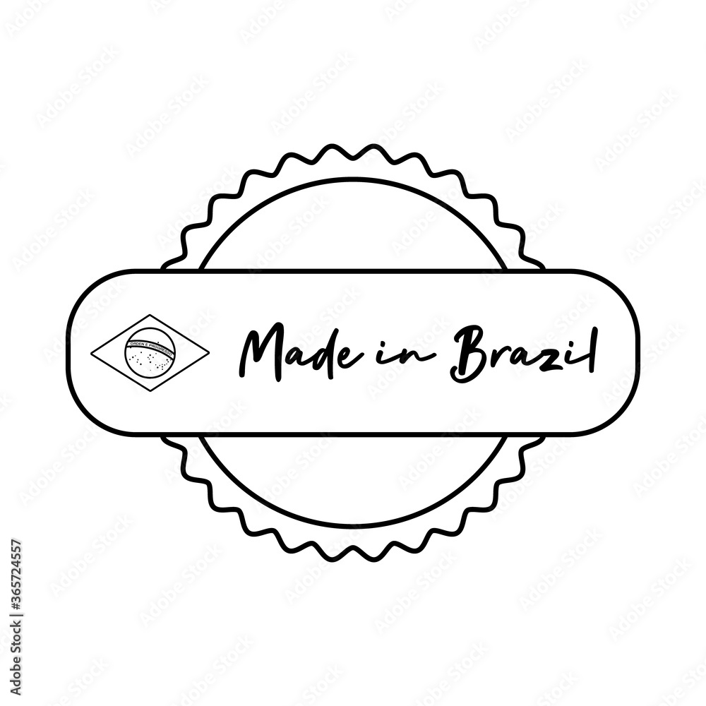 Wall mural made in brazil banner with seal stamp