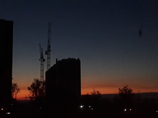 sunset over the city