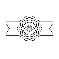 brazil flag seal stamp line style icon
