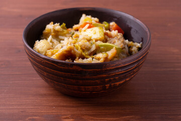 a bowl of rice and vegetables