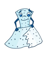 gentle toilet paper cheerful monster kind. doodle