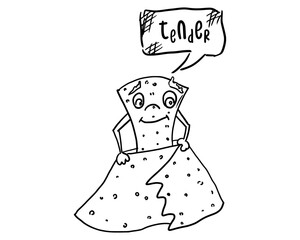 gentle fluffy monster toilet paper. doodle style