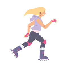 Isolated woman skating vector design