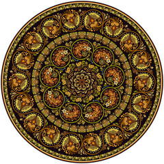 Vector ornament vintage ethnic round illustration