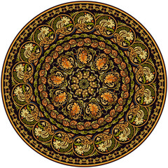 Vector ornament vintage ethnic round illustration
