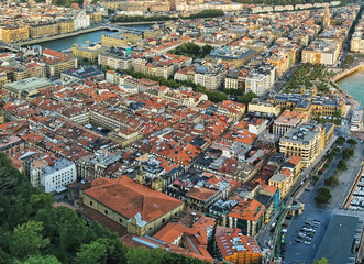 Fototapeta na wymiar San Sebastian, city of Basque Country. Spain. Drone Photo