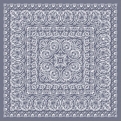 Abstract ethnic nature lace square illustration.