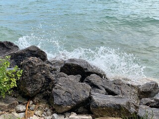 waves on the rocks