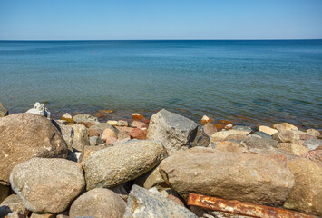 Large boulders on the beach