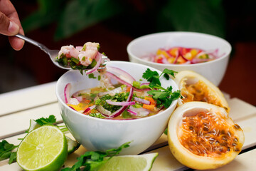 shrimp and lemon tropical coctail