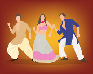 A bollywood dance sequence with actors performing bollywood style dance moves.