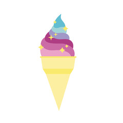 sweet ice cream cone hand draw style