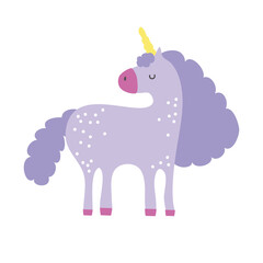 cute unicorn magical character hand draw style icon