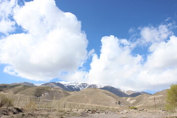 mountain landscape with blue sky
