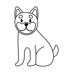 cute dog pet line style icon