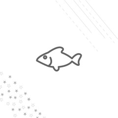 Fish isolated line icon for web and mobile