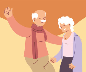 Grandmother and grandfather avatar vector design