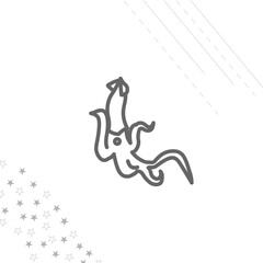 Squid isolated line icon for web and mobile