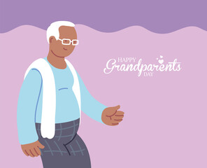 Grandfather of happy grandparents day vector design