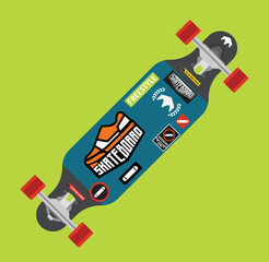 Skateboard vector illustration (Use for stickers, t-shirt, decals typography,logos and design elements)