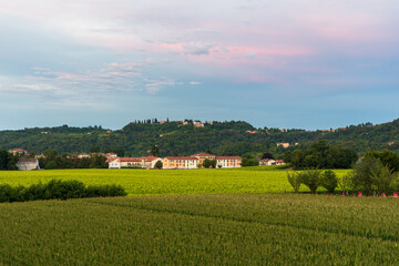 Fototapeta na wymiar Beautiful countryside landscape in Altavilla Vicentina, Veneto