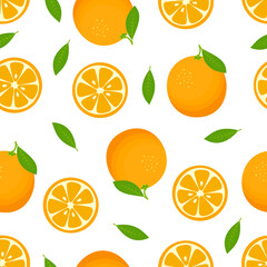 orange seamless pattern isolated on white background