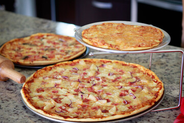 Homemade pizza traitional tasty food