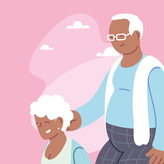 Grandmother and grandfather avatar vector design