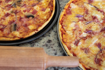 Homemade pizza traitional tasty food