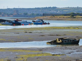 Boats in a bay in Portsmouth UK