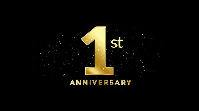 1 th Anniversary Text Alpha Channel
