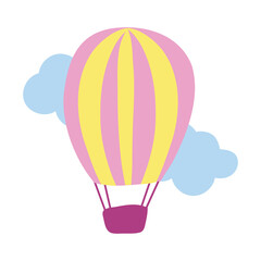 balloon air hot flying hand draw style icon