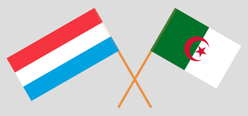 Crossed flags of Algeria and Luxembourg