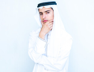 Arabic guy thinking about new things